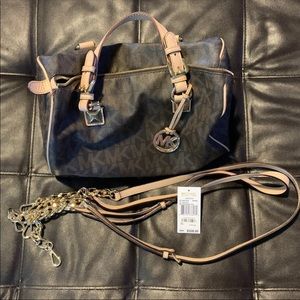 Michael Kors brown logo Grayson large satchel